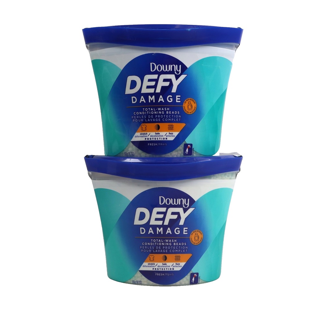 2 PACK Downy DEFY Damage Total-Wash Conditioning Beads, 18.1 oz Fabric Softener